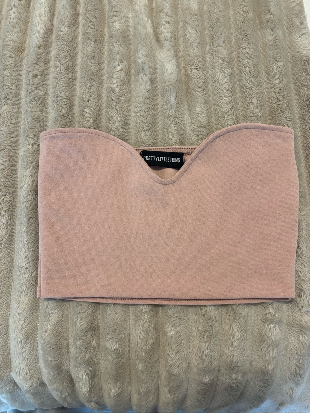 PrettyLittleThing Dusty Pink Sweetheart Bandeau Top